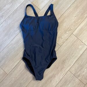Nike Dark Blue One-Piece Swimsuit bikini competition swim pool ocean bra top Med